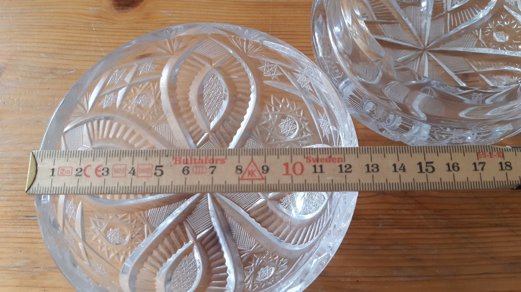 Bicchieri: Zuckerglasdose mit Deckel, Kristall 13cm Durchmesser – Usato da Oey venduto da Parkplatzbrocki 2