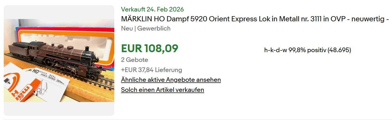 Märklin Modellini di ferrovie: Märklin Orient Express Dampflok  - H0 AC Top Modell – Usato da Winterthur venduto da Monstera 6