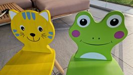 2er Set Kinderstuhl, Kindermöbel, Katze und Frosch 👍