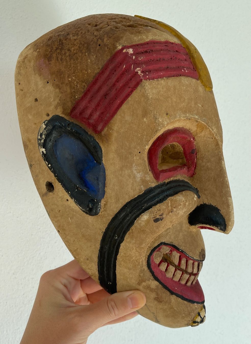 Skulpturen & Statuen: seltene alte Holz Maske Herkunft unbekannt 29 cm – Gebraucht aus Rüthi (Rheintal) von Kunsthaus777 4