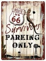 Blechschild - Route 66 Surv.Parking Only