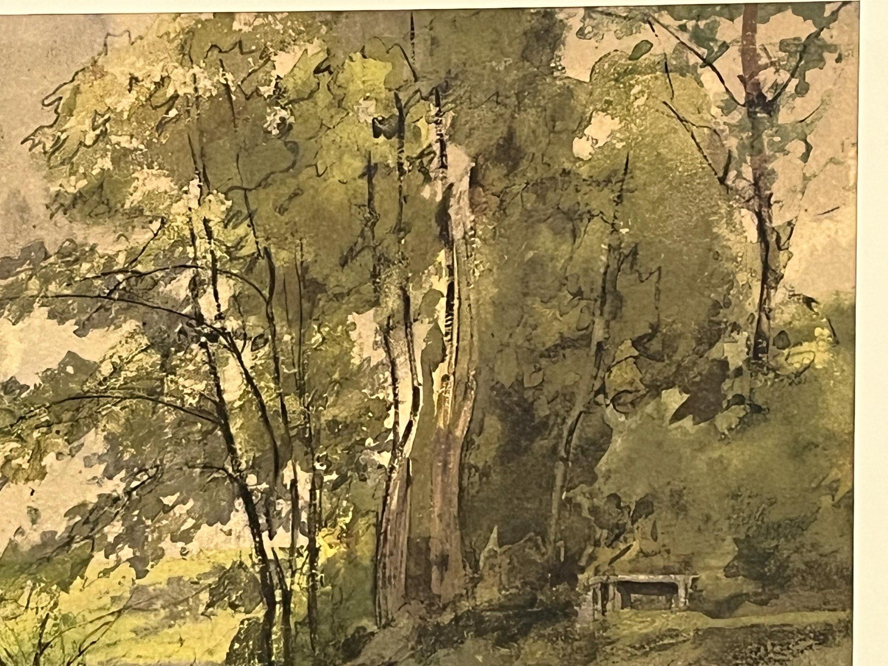 Dipinti: gerahmtes Gemälde, das eine Flusslandschaft mit Booten un – Usato da Basel venduto da Kaffee_und_Kunst 4