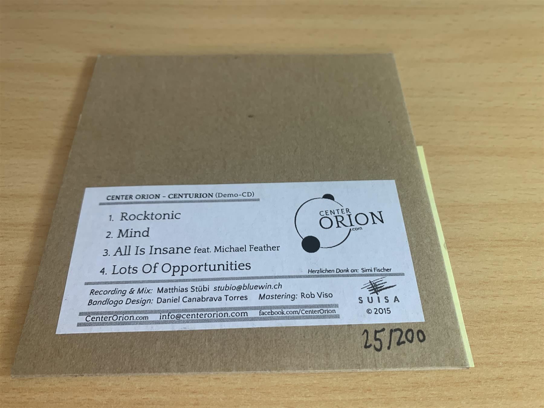 CD: Center Orion - Centurion (Demo CD) – Usato da Rikon im Tösstal venduto da Alpenmutz 1