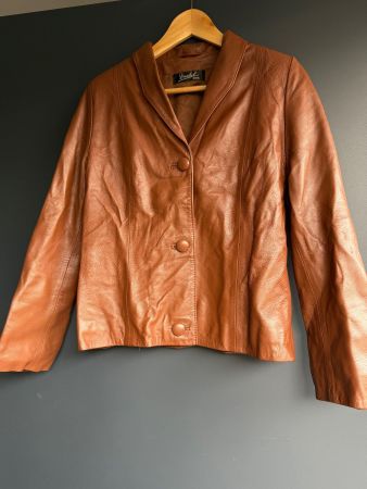 Vintage Dunkel Basel Lederjacke, Grösse 36/38, Top Zustand