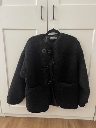Schwarze Teddy Jacke Neu Grösse XL