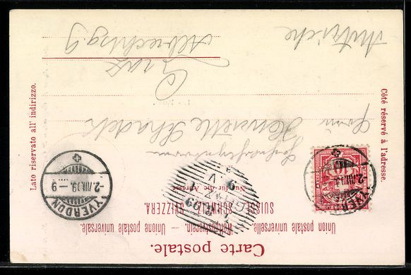 Cartoline postali: AK Yverdon, Les Bains, 1899 – Usato da Berlin venduto da bartko-reher 1