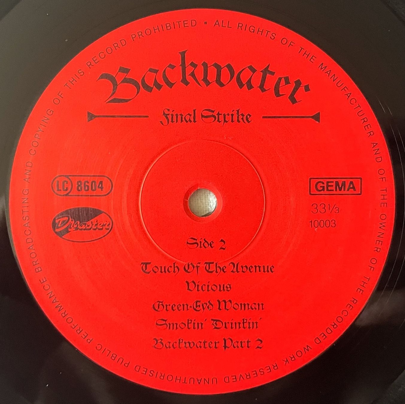 Schallplatten: Backwater - Final Strike - LP - 1986 - First Press  Disaster – Gebraucht aus Uster von Zardodel 5