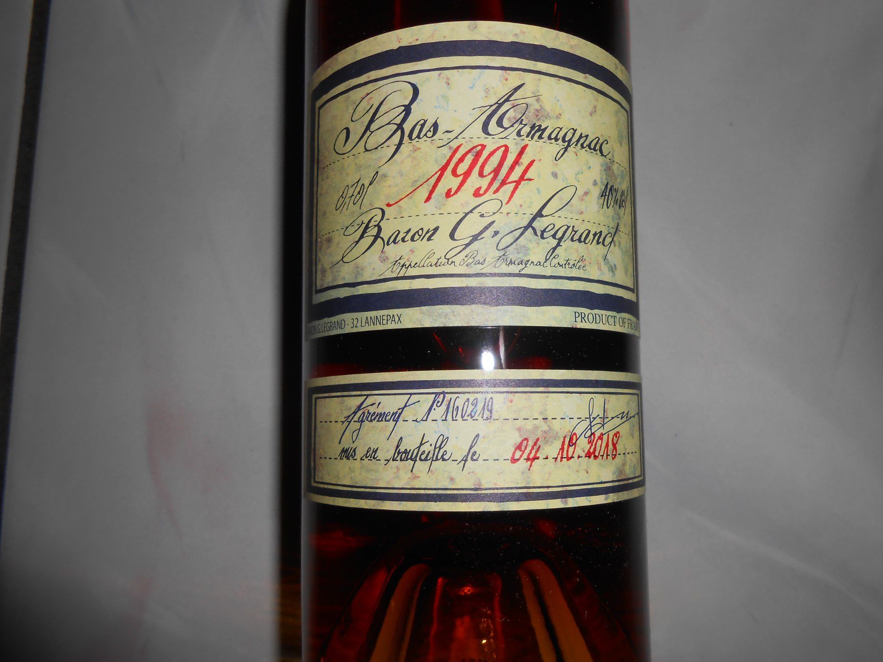 Spirituosen: Armagnac Baron Legrand 1994 dès155.- – Neu und originalverpackt aus Léchelles von guibus02 1