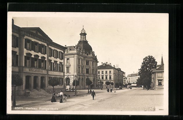 Cartoline postali: Herisau, Realschule neben dem Postgebäu – Usato da Berlin venduto da bartko-reher