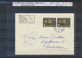 1956 Bern, "Briefträger - Wettmarsch", Automobilpost, Karte