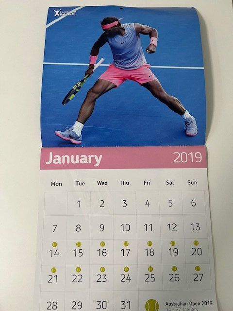 Autografi: Calendario Rafa Nadal 2019 Autografato – Usato da S. Pietro venduto da SORETOLO 2