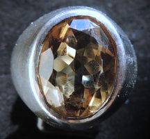 Citrin Silber 925 Fingerring Gr. 59