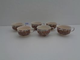 6 Tassen 6 Unterteller Johnson Bros Eng.