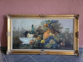 Öl Gemälde Früchte Stilleben Ezelino Briante 136 x 77 cm