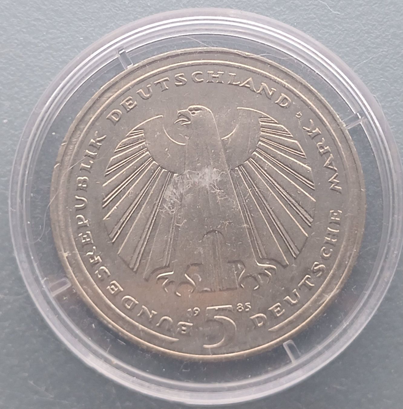Tutti le monete: DEUTSCHLAND - BRD - 1985 - 5 MARK - 150 J.DEUTSCHE EISENBAHN – Usato da Tobel venduto da fuertinero 1