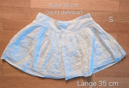 Sommer-Mink-Rock Weiss Stickerei Gr S