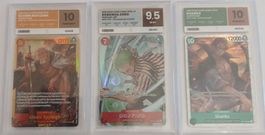 One Piece – 3 cartes gradées Rayleigh/Zoro/Shanks