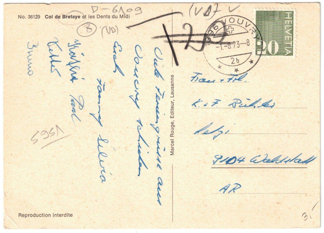 Cartoline postali: Villars - Col de Bretaye – Usato da Binningen venduto da Mountainrider 1