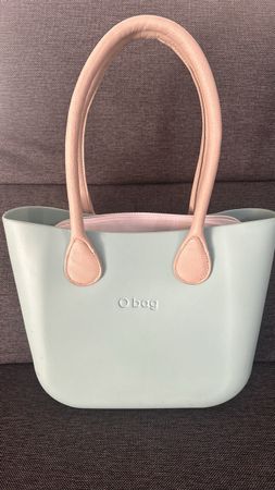Borsa O bag azzurro con manici grigi ottime condizioni