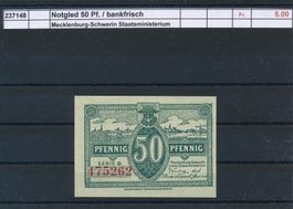 "Notgeld - 50 Pfg., Mecklenburg - Schwerin", bankfrisch