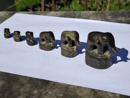Antike Opium Gewichte Bronze-Elefanten 