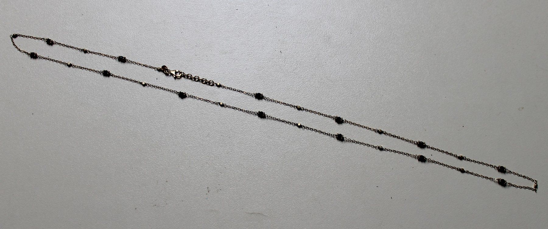 Catenine: Lange Kette, Silber vergoldet mit Onyx – Nuovo (secondo la descrizione) da Kirchlindach venduto da hekilida 5