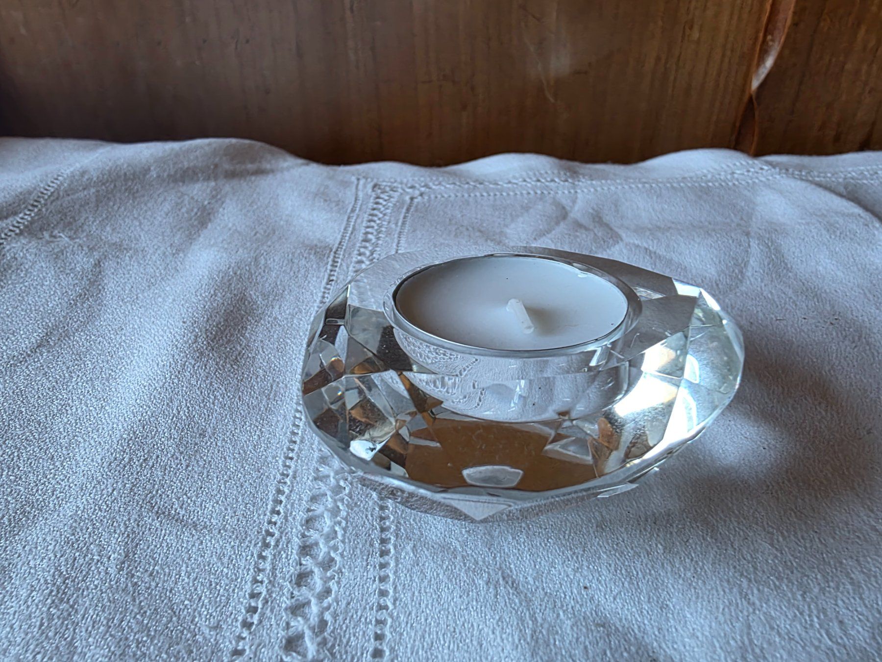 Portacandele: Kristall Glas Tee Licht Ständer – Usato da Walterswil BE venduto da Lonitti 2