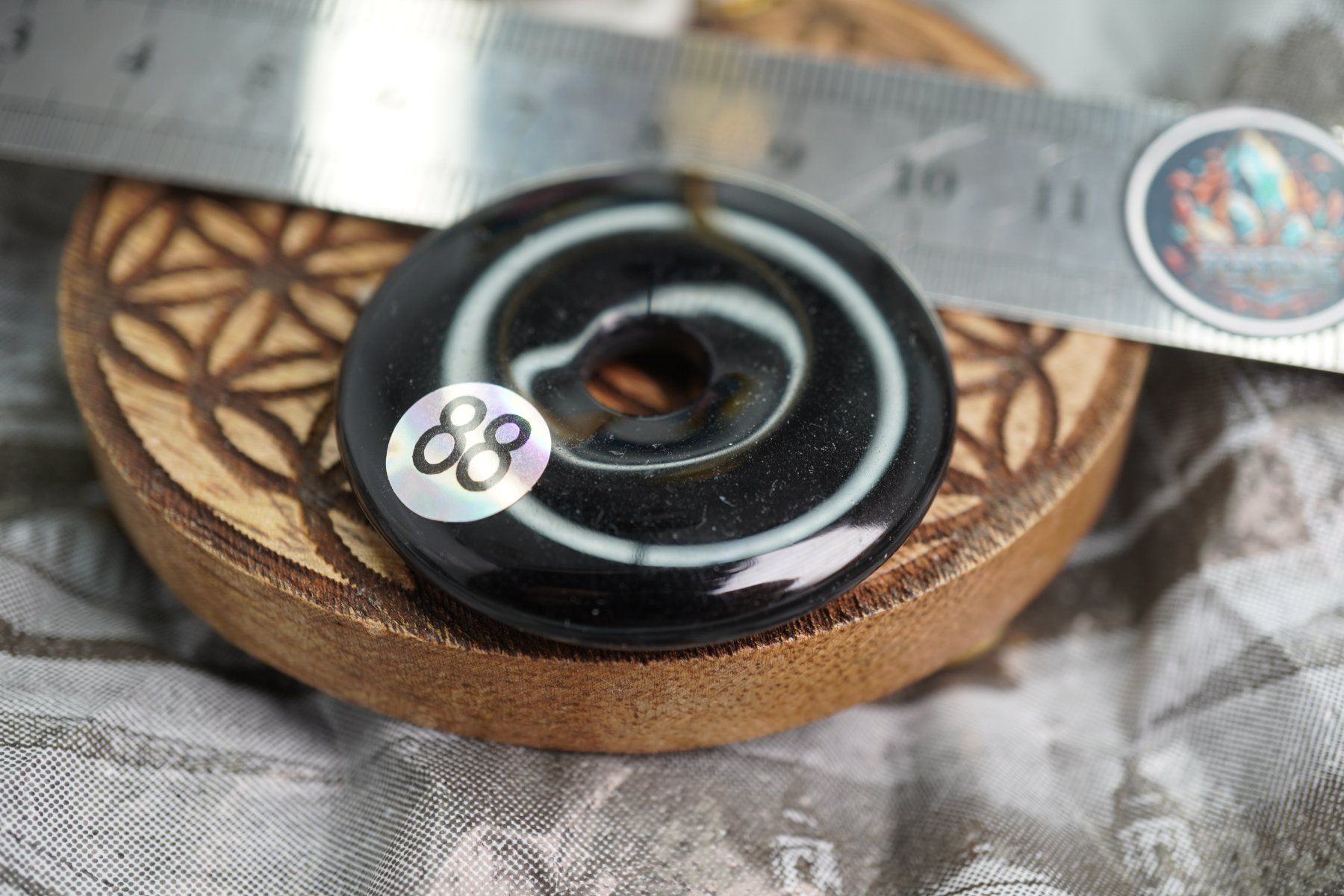 Minerali & Pietre curative: Obsidian Schwarz    ca40mm     Top  Pi Scheibe – Nuovo e nell'imballaggio originale da Eschenbach SG venduto da topstone 6