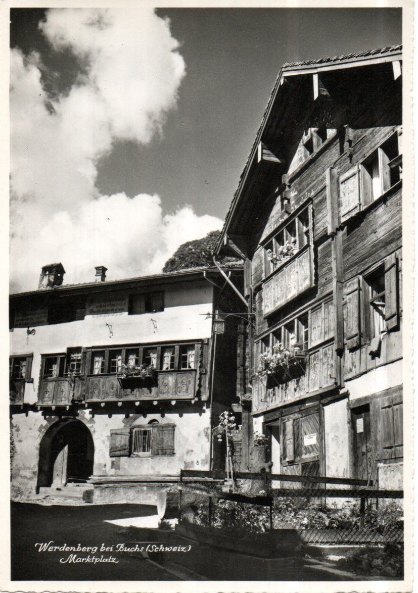 Cartoline postali: AK WERDENBERG BUCHS MARKTPLATZ – Usato da Greifensee venduto da scharmant