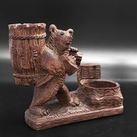 Antiker Holz Bär mit Fass - Original Brienz Arbeit!