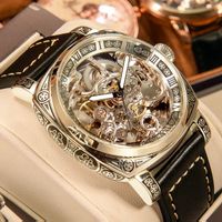 Retro Skelett Automatik Uhr Armbanduhr Herrenuhr Automatikuh