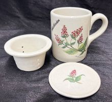 Teetasse, Porzellan Filter mit Deckel  - H 10cm
