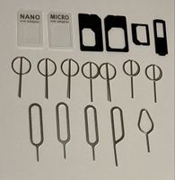 SIM Nadeln und Adapter für SIM Karten gemäss Bilder