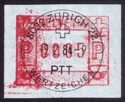 ATM 6_VOLL-O Zürich 9.2.84_Abart "STARKDRUCK VERKLECKST" !