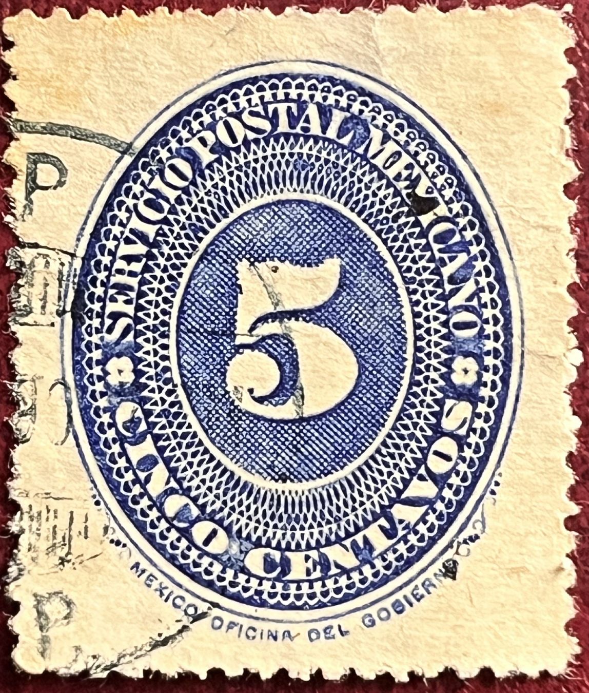 Tutti i francobolli: 1890 - 1895 Mexiko Briefmarke, 5 Centavos – Usato da Chiasso venduto da AzenYa