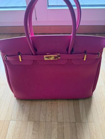 Elegante Echtleder Handtasche Pink - sieht aus wie eine BB