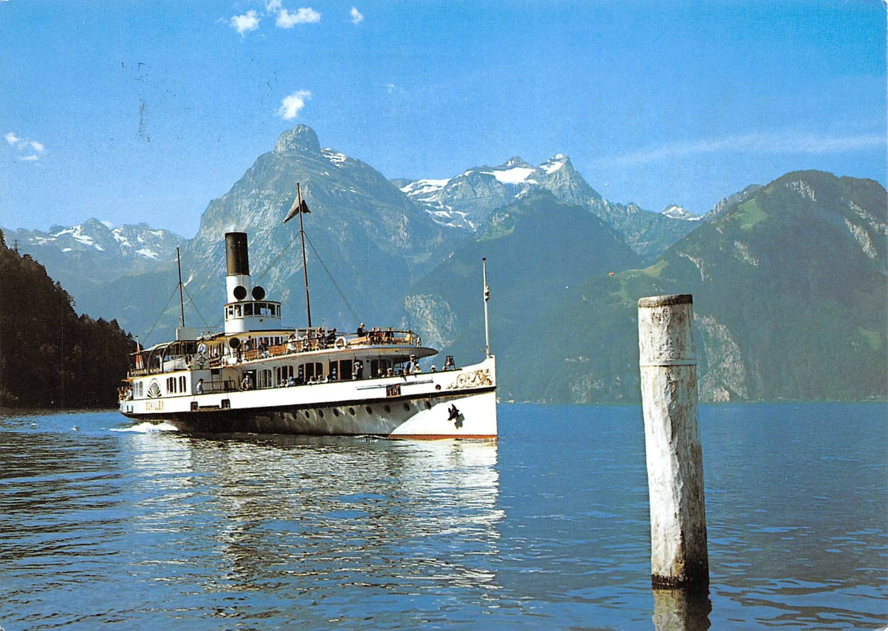 Cartoline postali: Urnersee, Raddampfer Schiller – Usato da Ottikon b.Kemptth. venduto da Neptun1974