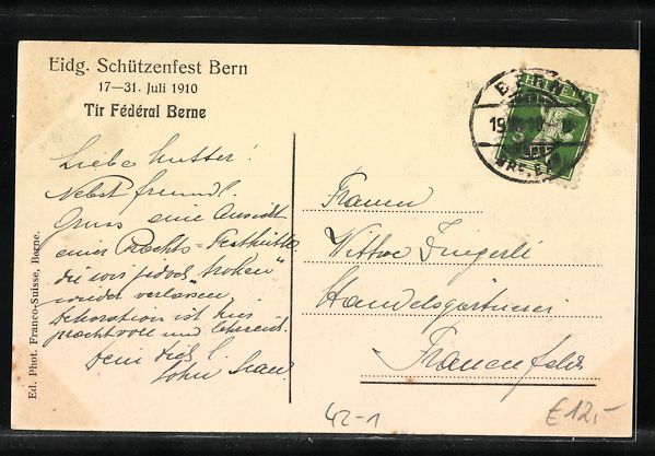 Cartoline postali: Bern, Eidg. Schützenfest 17.-31. Juli 1 – Usato da Berlin venduto da bartko-reher 1
