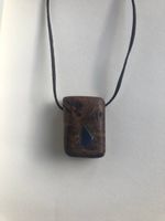 Anhänger, Kette, Olivenholz - Black Opal