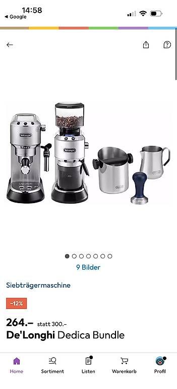 De'Longhi Kaffeemaschinen & Espressomaschinen: Kaffee Siebträgermaschine DeLonghi Dedica Bundle – Gebraucht aus Beromünster von Jada8606