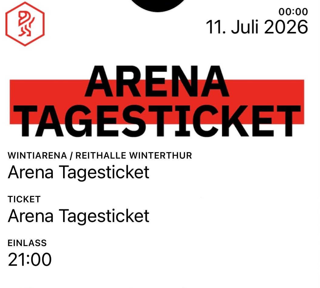 Tickets: Winti Arena 2 Tickets – Gebraucht aus Frauenfeld von Jacqueline050