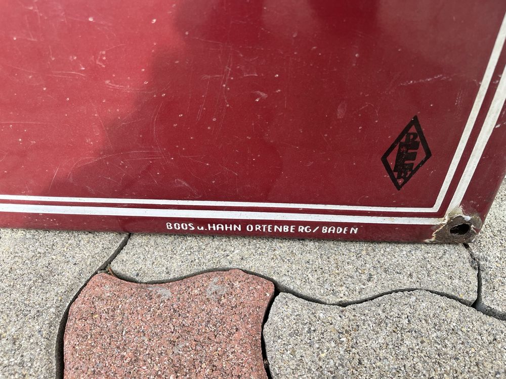 Insegne: Riesiges Email Emaille Schild Volksbank 50er Jahre 117x78 cm – Usato da Hefenhofen venduto da n0rt0n 5