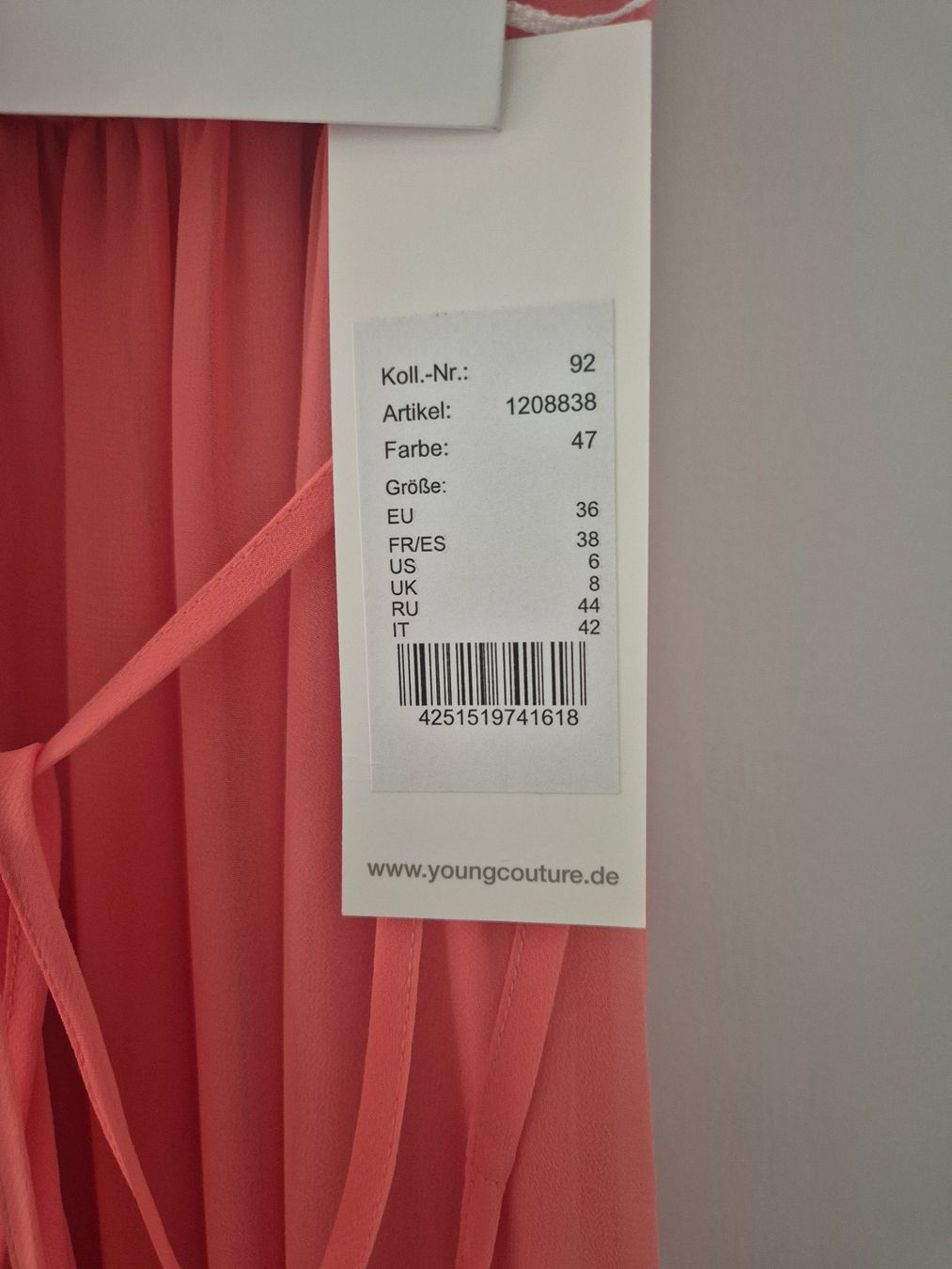 Vestiti: NEU, Damenabendkleid, Rosa, Grösse EU 36 – Nuovo e nell'imballaggio originale da Zürich venduto da Sami78 3