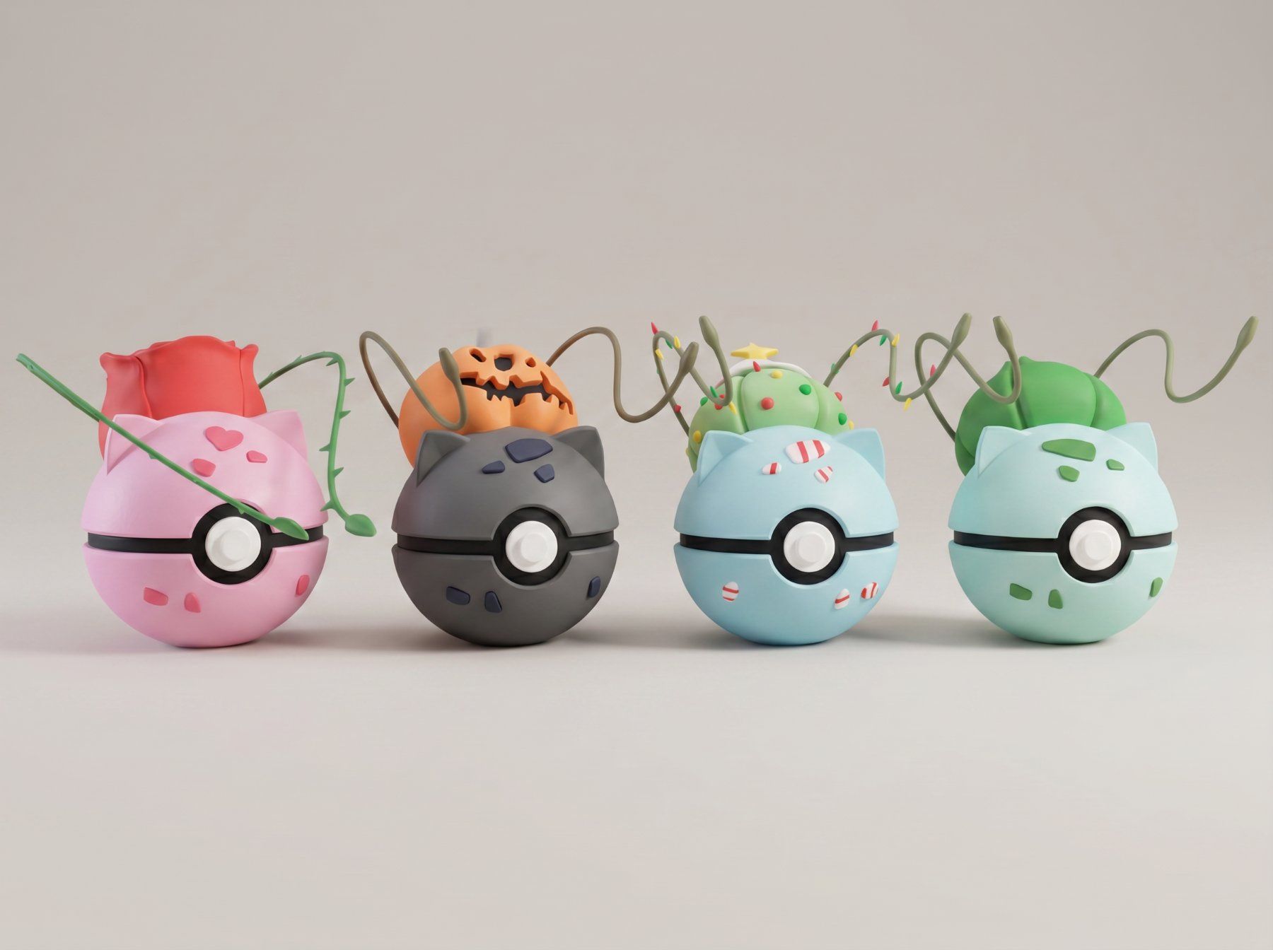 Statuette: Pokeball Bulbasaur Collection - 3D Printed – Nuovo (secondo la descrizione) da Ligornetto venduto da Nero_Forma_3D