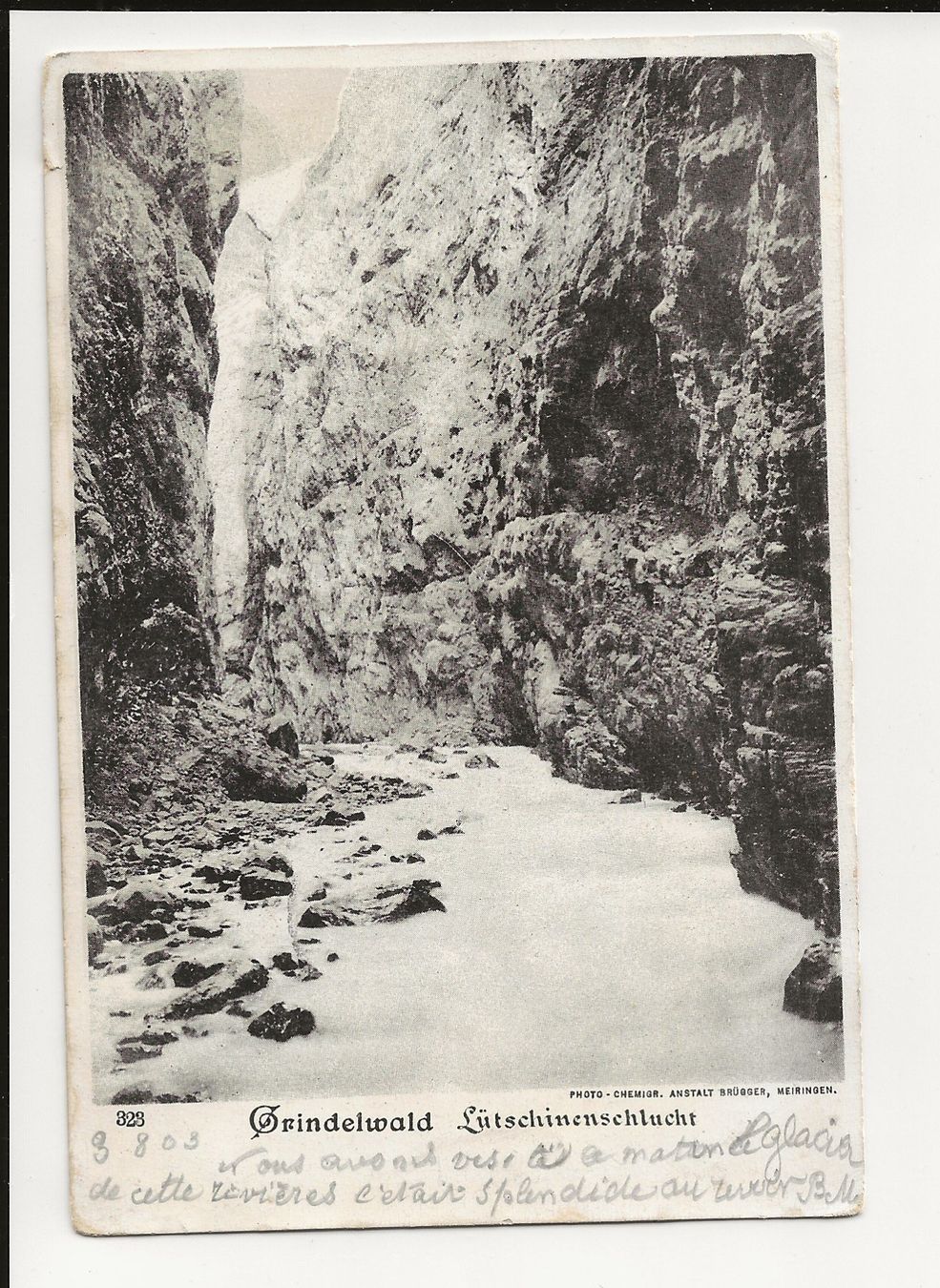 Cartoline postali: AK 1903 Grindelwald Lütschinenschlucht – Usato da Greifensee venduto da 315WDO