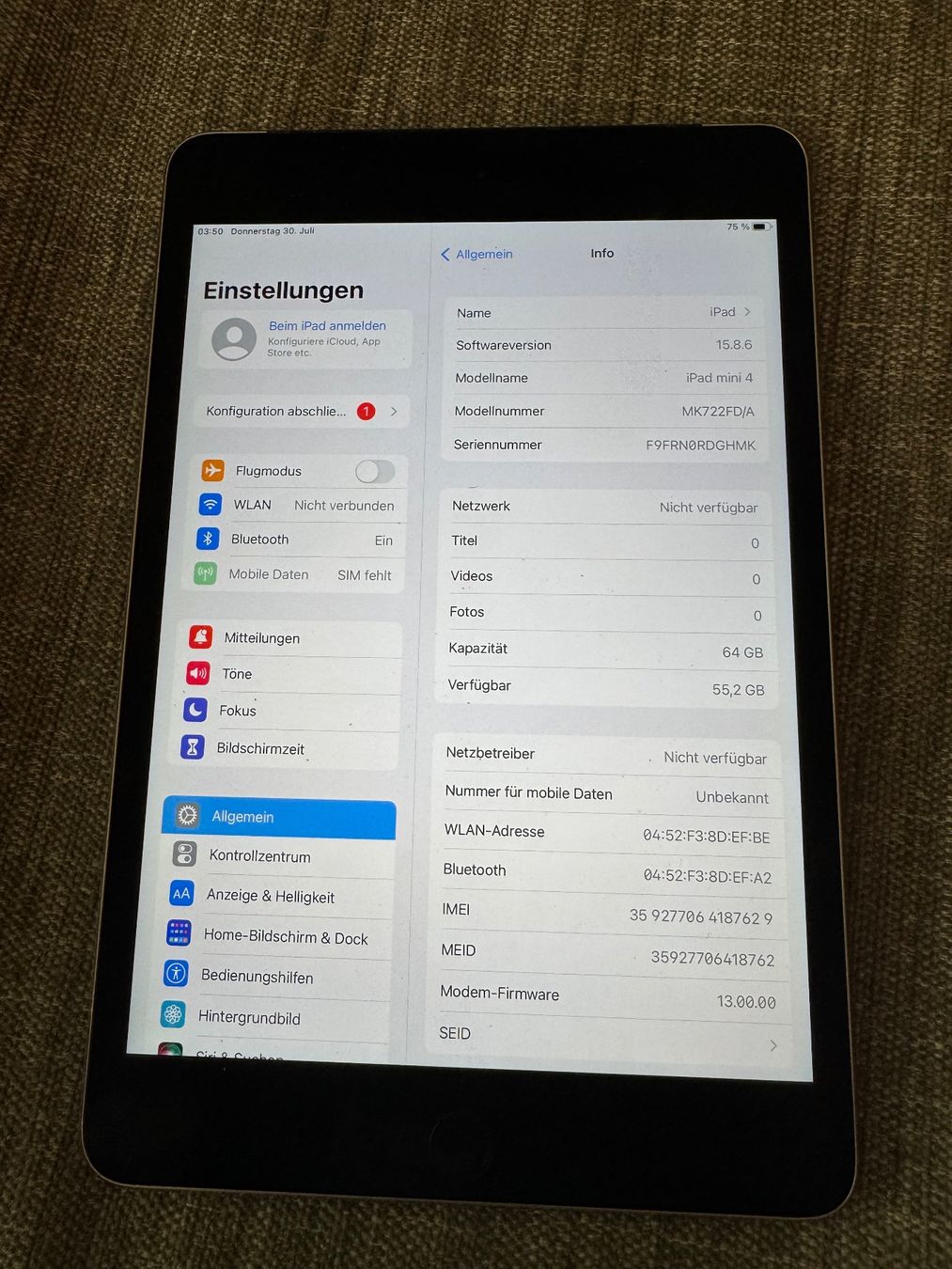 Apple Tablet PC: iPad mini 4 – Usato da Adliswil venduto da Busys 1