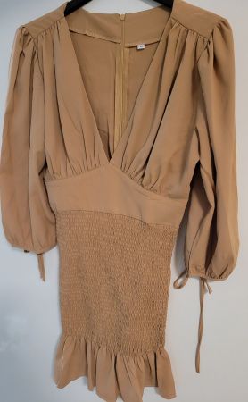 Kleid, minikleid, neu, gr M , camel