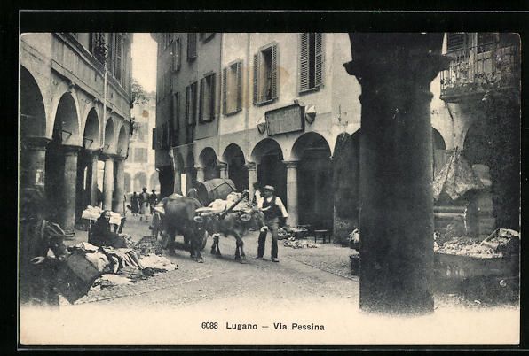Cartoline postali: AK Lugano, Via Pessina – Usato da Berlin venduto da bartko-reher