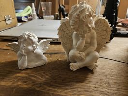 2 Engel-Figuren, Deko, (H)