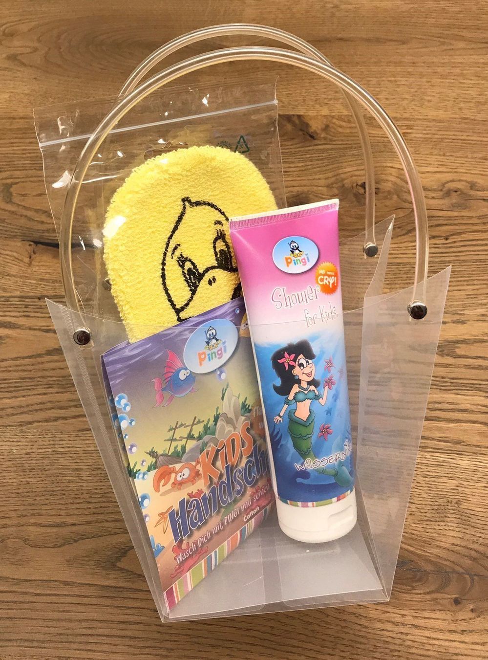 Teli da bagno: PINGI Waschhandschuh grün, rosa oder blau NEU – Nuovo e nell'imballaggio originale da Rickenbach b. Wil venduto da sunneschii_ 2